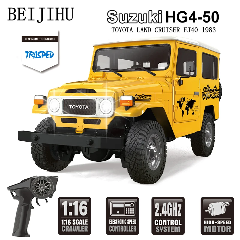 Suzuki 1:16 GH4-53 Toyota FJ40 RC Car z zestawem przyczepy HG4-50 4WD Elektryczna szybka ciężarówka terenowa Zabawki dla dzieci Prezent