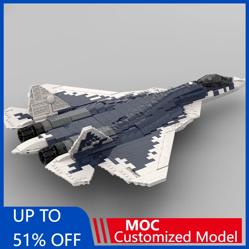 

2063 Parts MOC Flying War Series 1:35 Scale Su-57 Felon Fighter Plane Model DIY Assembled Educational Children Toys Xmas Gifts