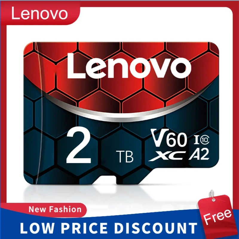 Lenovo 2TB Cartão de Memória 128GB Classe 10 V60 Cartão TF 1TB Mini Cartão SD 512GB 256GB A2 U3 Micro SD 128GB TF de Alta Velocidade