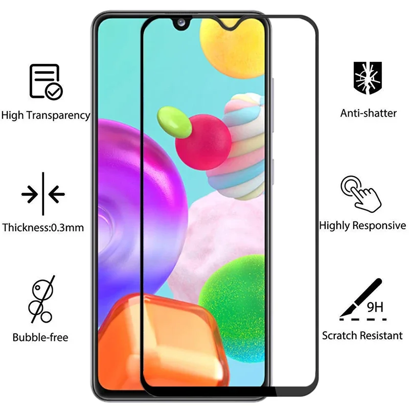 9d screen protector tempered glass case for samsung a41 cover on samsun galaxy a 41 41a protective phone coque bag samsunga41