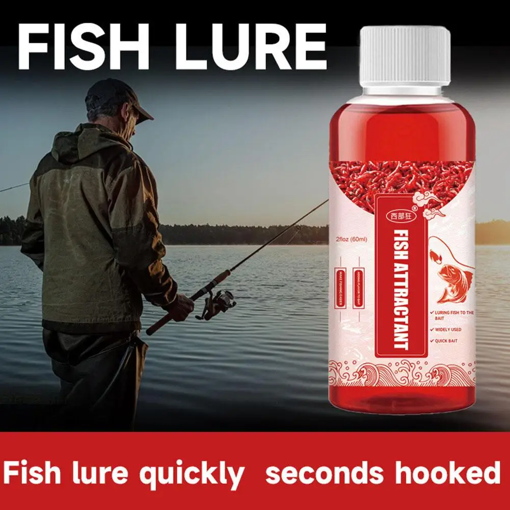 

60ml Freshwater Fish Red Worm Liquid Strong Fish Attractant Concentrated FishBait Perch For Trout Cod Carp Bass Accessories L2O8