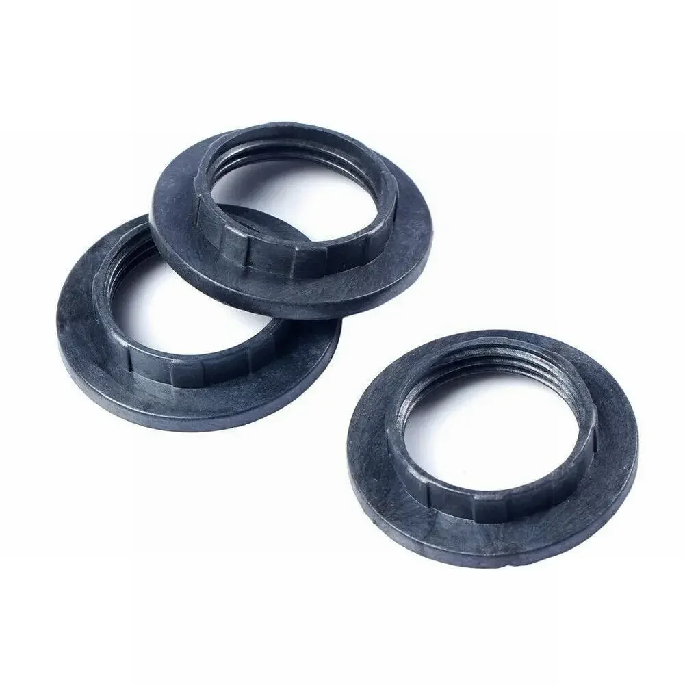 3Pcs Plastic Light Shade Collar Ring Adaptor E14 Lamp Bulb Holder Thread Lampshade Collar Black White