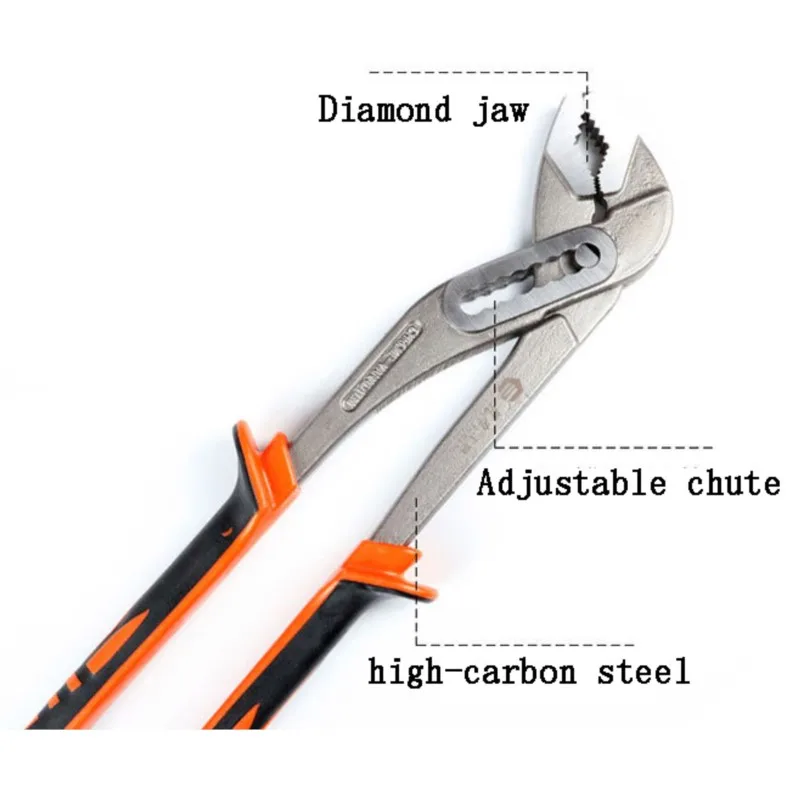 Water Pump Pliers Multifunctional Universal Wrench Open Grip Pipe Pliers Large-nosed Hand Tools Plumber Repair Pliers Tools