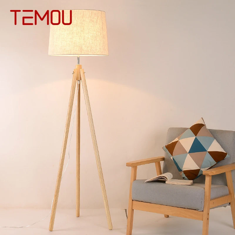 

TEMOU Nordic Floor Lamp Modern Art Family Iiving Room Bedroom Beside The Sofa Creativity LED Decorative Standing Light