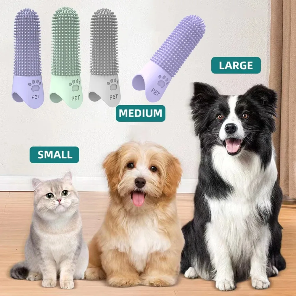 Pet Silicone Finger Toothbrush For Cleaning And Removing Tartar And Stones From The Fingertips Of Cats And Dogs Pet Toothbrush