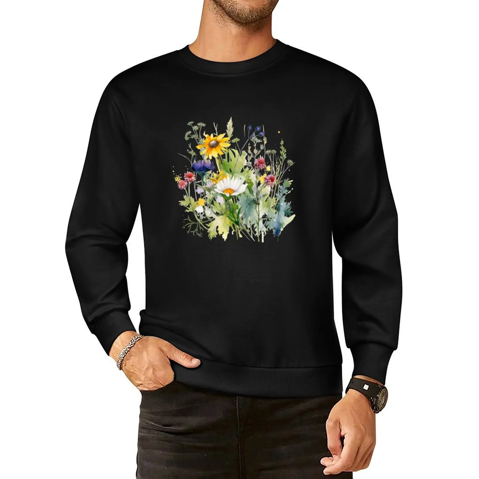 

Wild Flowers Botanical Flower Nature Pullover Hoodie autumn clothes mens clothes anime sweatshirt