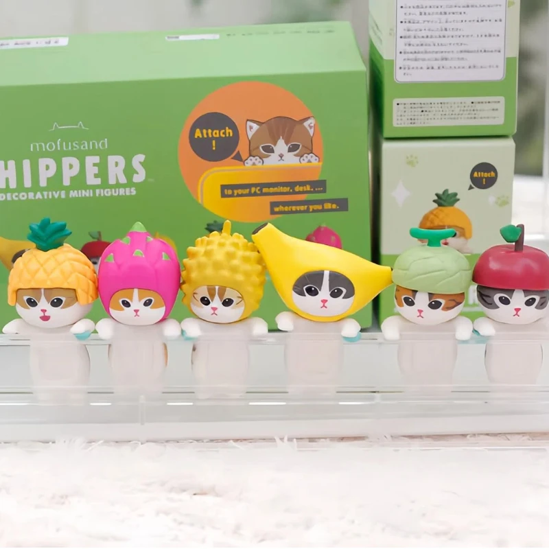 

New In Stock Mofusand Cat Fruit Fried Shrimp Prone Position Series Blind Box Kawaii Action Figure Desk Ornament Surprise Birthda