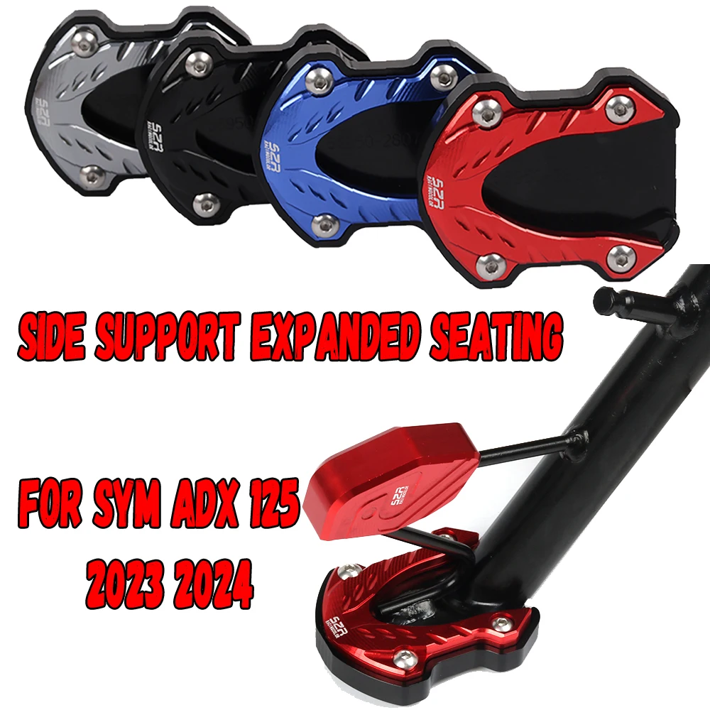 For SYM ADX 125 adx125 2023 2024 Motorcycle Kickstand Foot Sidestand Enlarge Extension Pad Support Plate Accessories