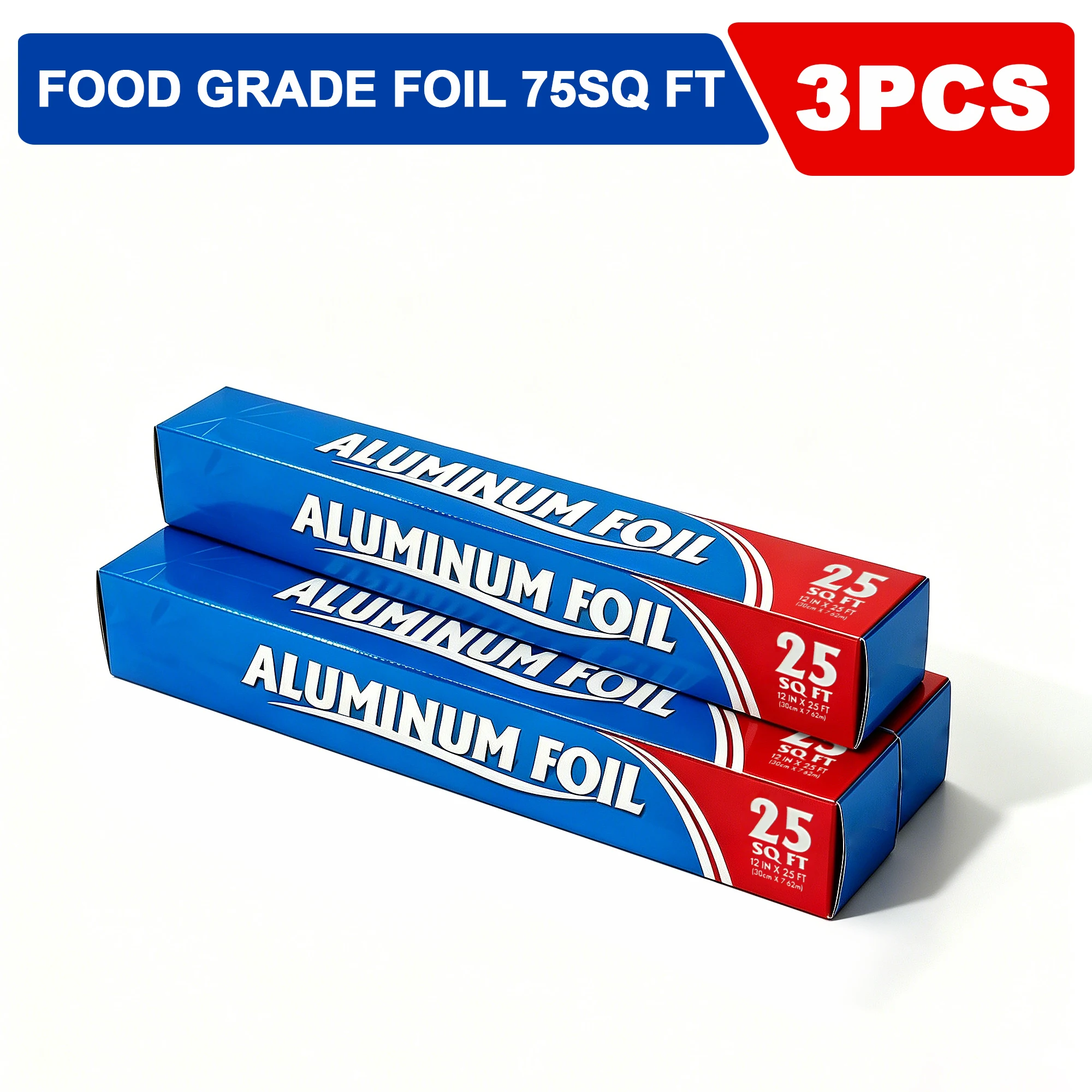3Pack Heavy-Duty Aluminum Foil Roll. Tin Foil Paper. Aluminum Foil. Suitable for Restaurants, for Packaging Disposable Foods Such As Burritos, Hot Dogs, And Sandwiches. Designed Specifically for Outdoor Barbecues And Camping