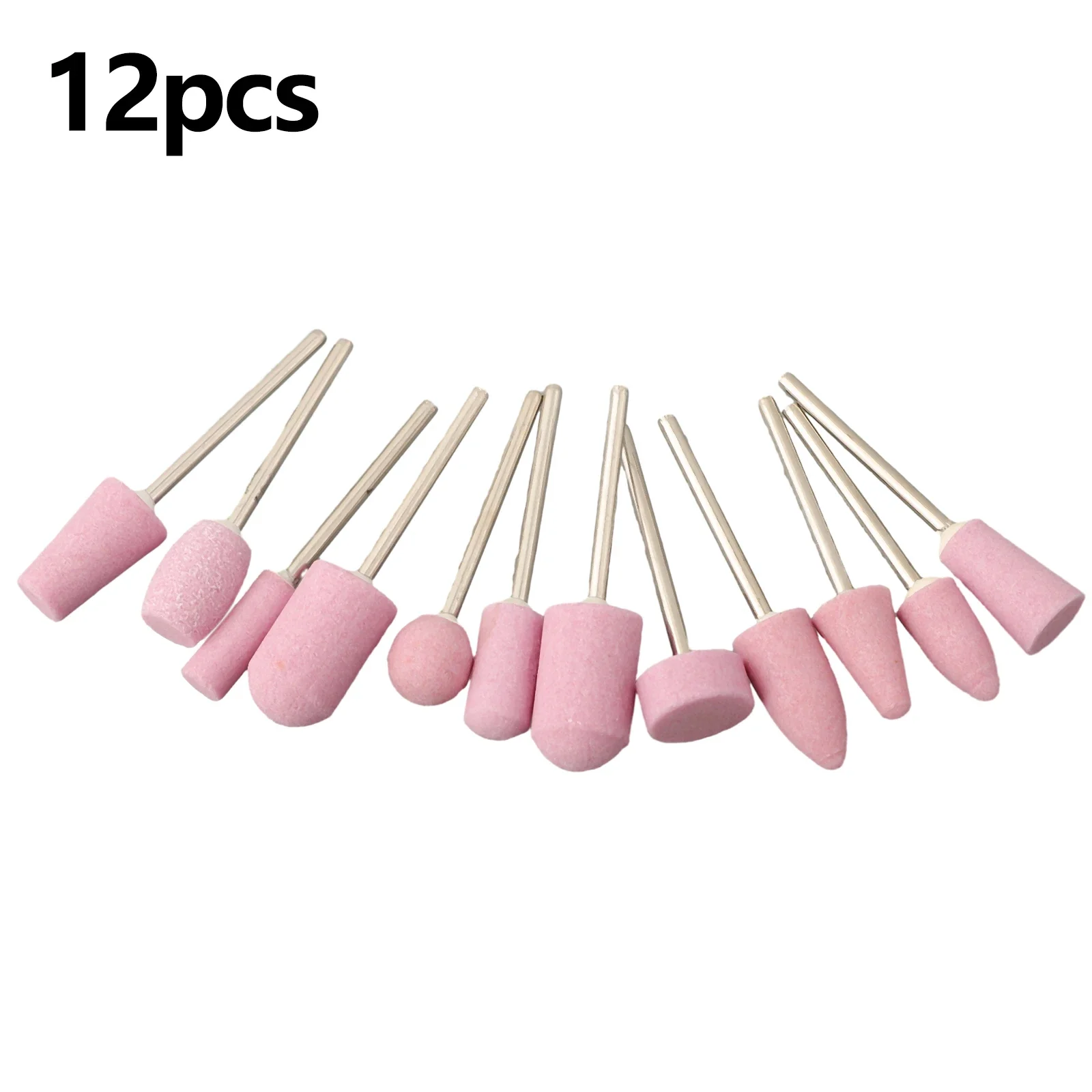 12Pcs Grinding Wheel Head 3mm Shank Carving Chrome Corundum Abrasive Grinding Stone Set Power Tool Rotary Tool Polishing