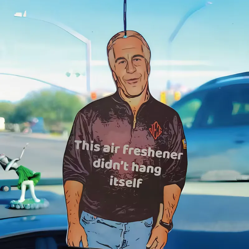 Jeffrey Epstein Car air freshener Sick humor black rearview mirror accessories