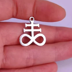 5pcs Satanic Symbol Jewelry Sigil Church Satan PENDANT CHARM Pentagram Satan Fork Colar Talisman Lucifer Patch Leviathan Cross