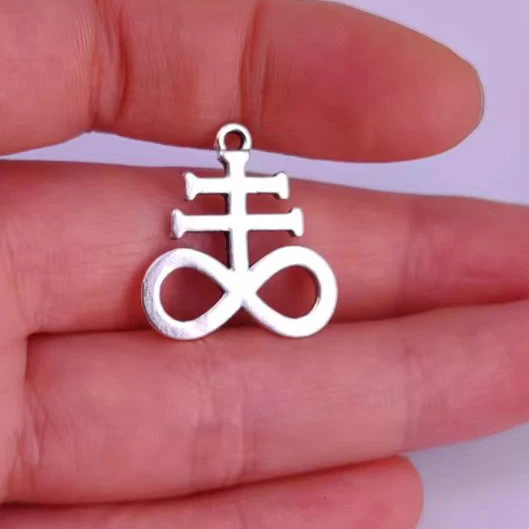 50PCS Satanic Symbol Jewelry Sigil Church Satan PENDANT CHARM Pentagram Satan Fork Colar Talisman Lucifer Patch Leviathan Cross