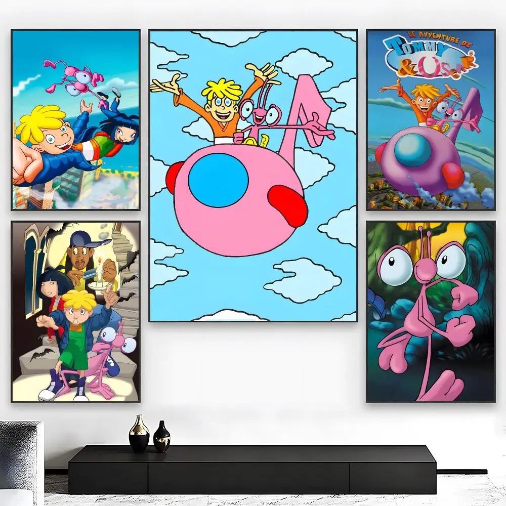 Kids Cartoon T-Tommy Oscar Poster  High-definition Art Sticker Self Adhesive Waterproof Home Decoration
