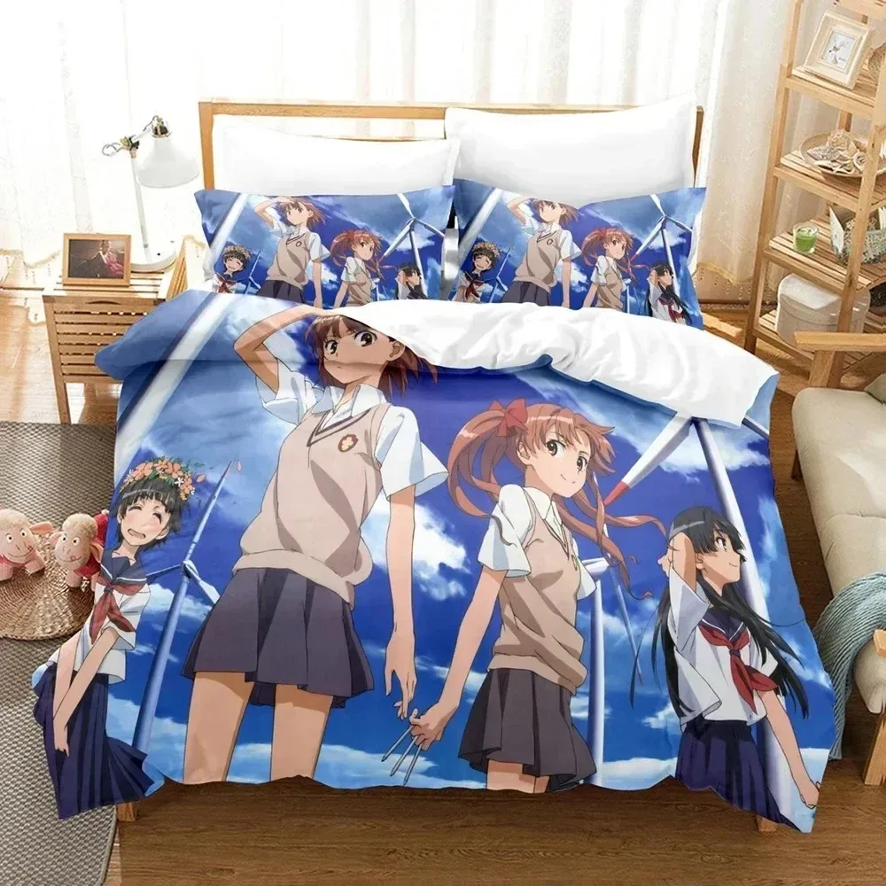 

Anime Certain Scientific Railgun Misaka Mikoto Bedding Set Bedroom Soft Modern Bedspreads Comefortable Duvet Cover Pillowcase
