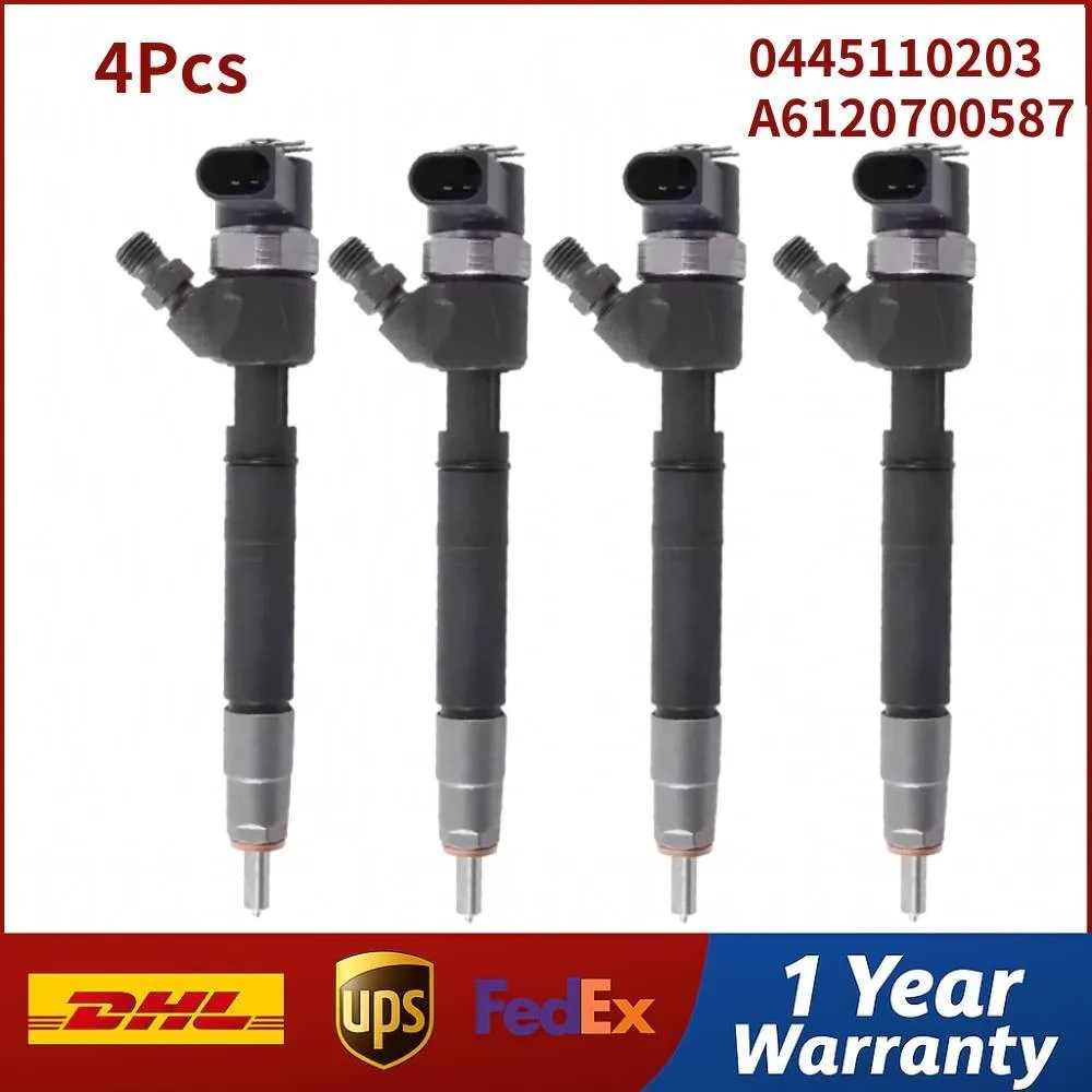 4PCS 0445110203 Diesel Fuel Injector Nozzle A6120700587 for Mercedes-Benz