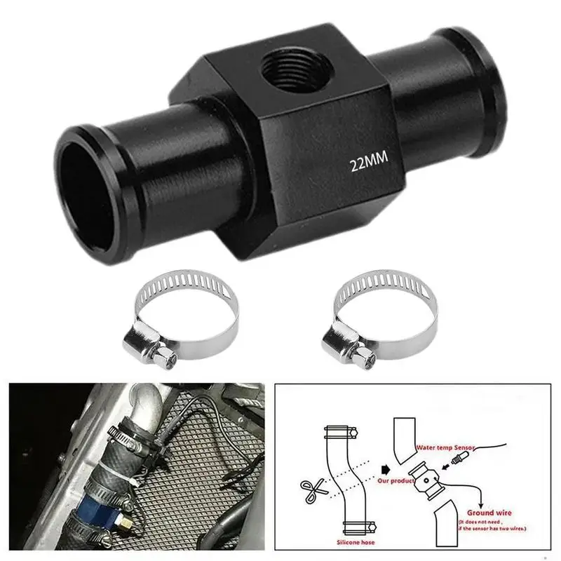 Sensor Gauge Radiator Hose Adapter Gauge Adapter Smooth Design Aluminum Alloy Water Temp Joint Pipe For Glowshift Water
