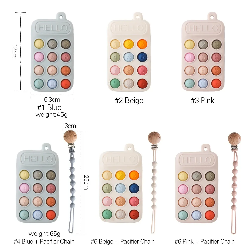 Giocattolo per massaggiagengive per bambini in stile telefono cartone animato Silicone senza BPA Massaggiagengive lenitivo per bambini Protezione delle gengive Simulazione Ciuccio per dormire