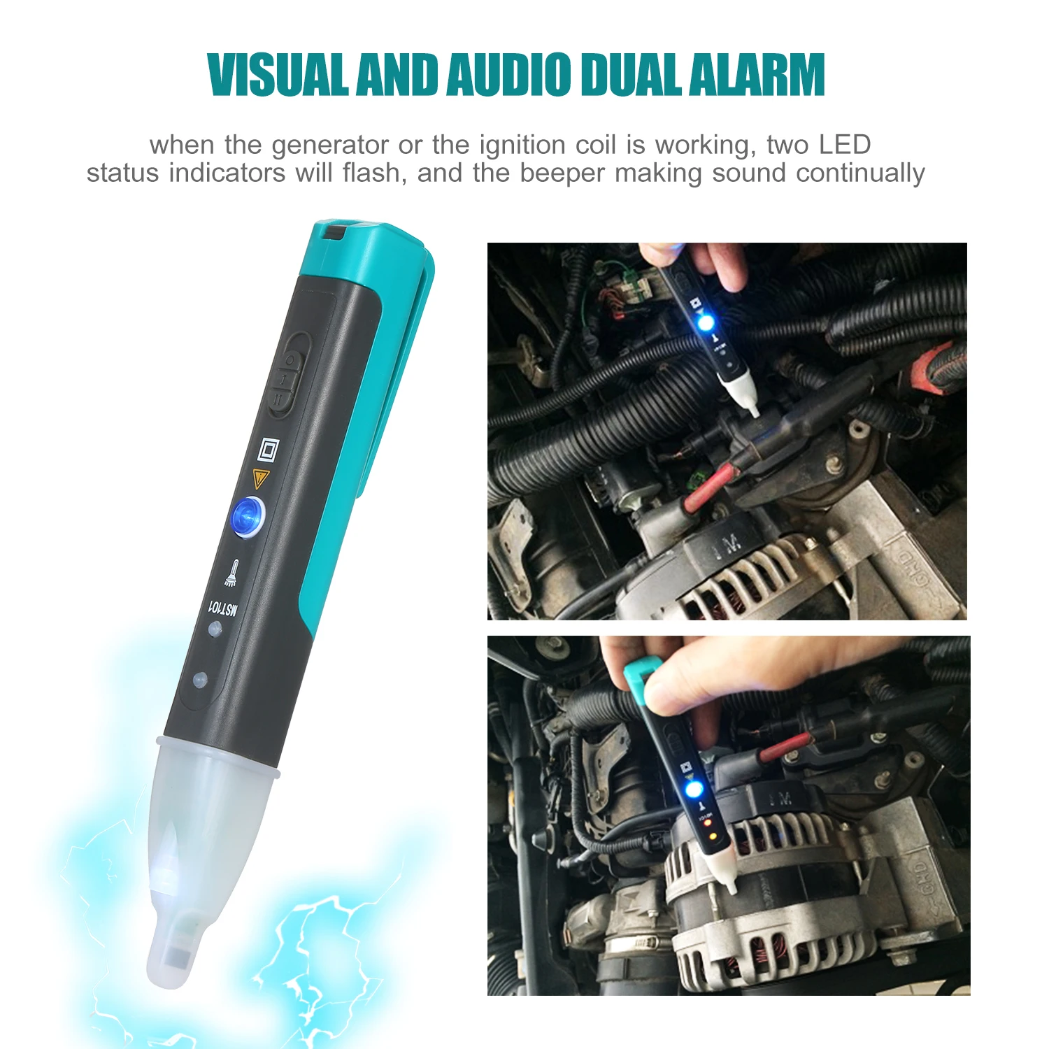 Automotive Non-dismantle Electronic Faults Detector Car Electric-Magnetic Indicator Car Ignition Coil Diagnostic Tester Test Pen