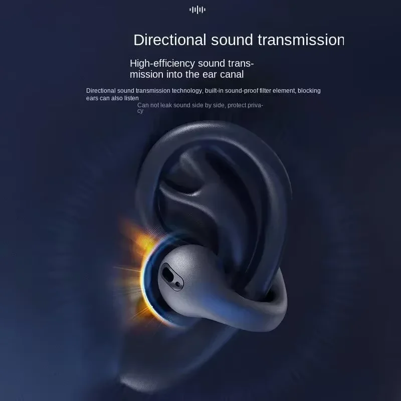 5.3 Bluetooth Ear-Clip Wireless Headphone HiFi Stereo Noise Reduction Waterproof Earbud 2026 NEW