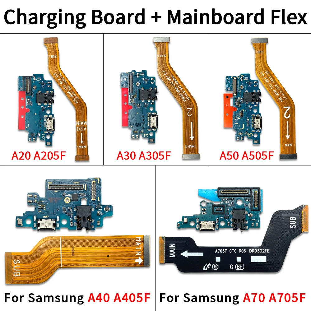 For Samsung A20 A30 A40 A50 A70 Fast Charger USB Dock Charging Dock Port Board With Mic Microphone Flex Cable Motherboard Flex