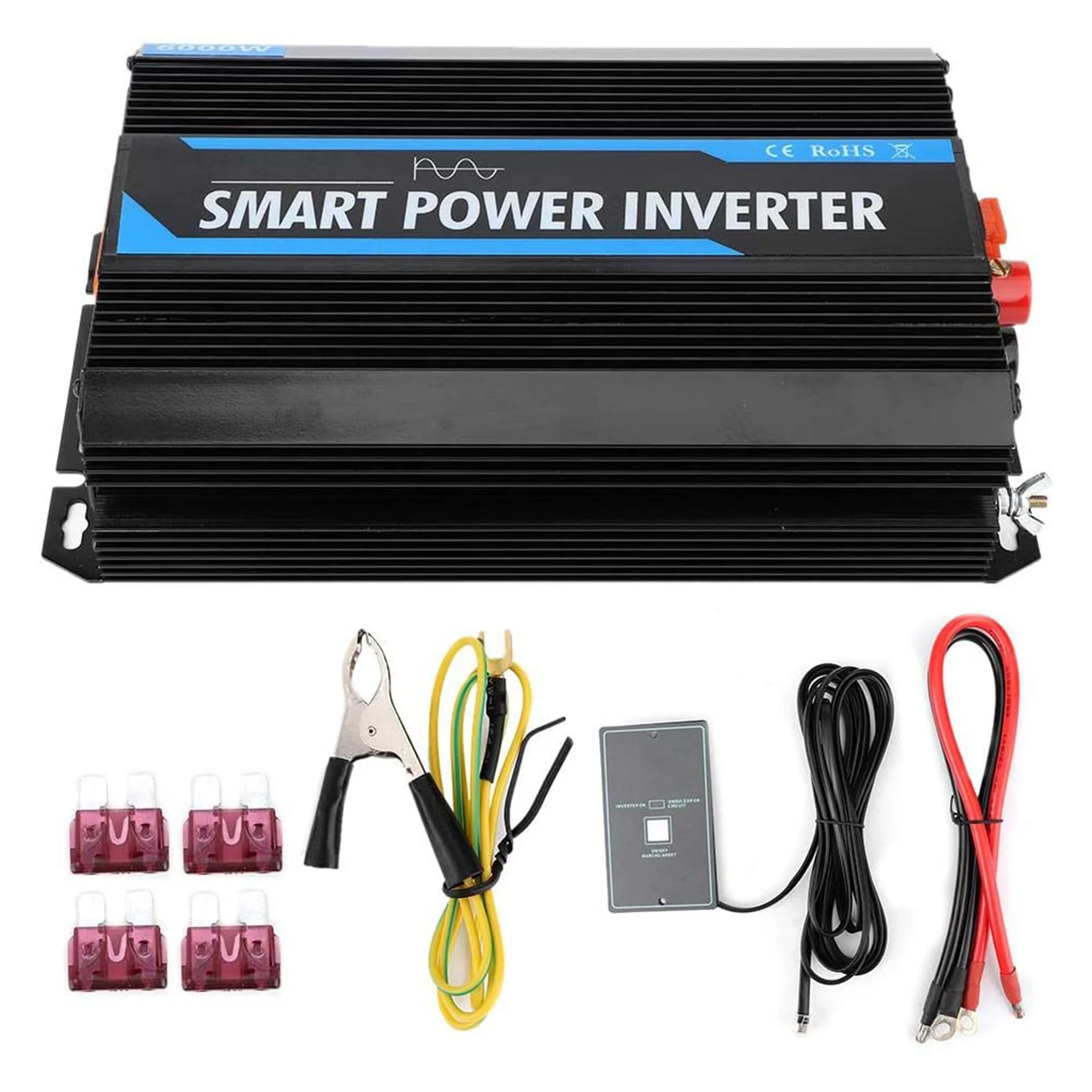 6000W 12V 220V Pure Sine Wave DC 12V to AC 220V Transformer Power Supply Converter Peak Power 12000W Car Inverter for RV Car