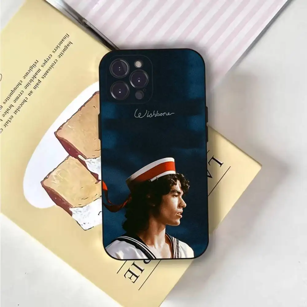 C-Conan Gray Wishbone Phone Case For iPhone 6,17,16,15,14,13,12,11 Plus,Pro Max,XS,X,XR,SE,Mini,8,7,Soft Silicone Black Cover