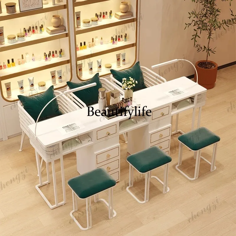 K182 French Profesional Nail Desk Luxury Minimalist Glamour Unique Nail Table Premium Beauty Mesa Manicura Nail Salon Furniture