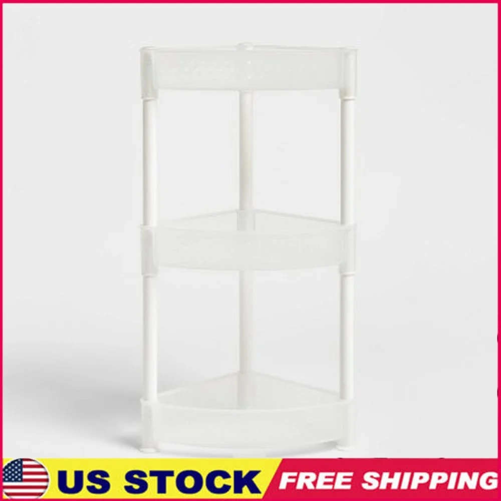 

Trilateral Shower Caddy Plastic Rust-Resistant 3-Tier Bath Organizer Wedge Shape Space Saving Bathroom Storage