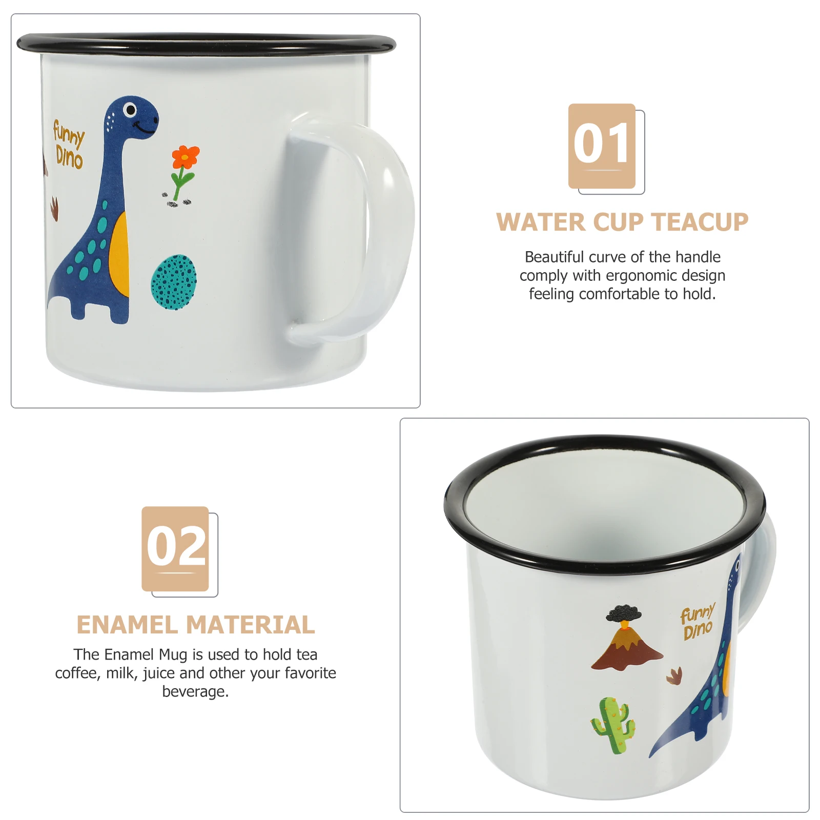

Cartoon Enamel Cup Small Milk Cups Winter Coffee Mug Hot Chocolate Portable Tea Drink Glasses Child Size Camping Farmhouse