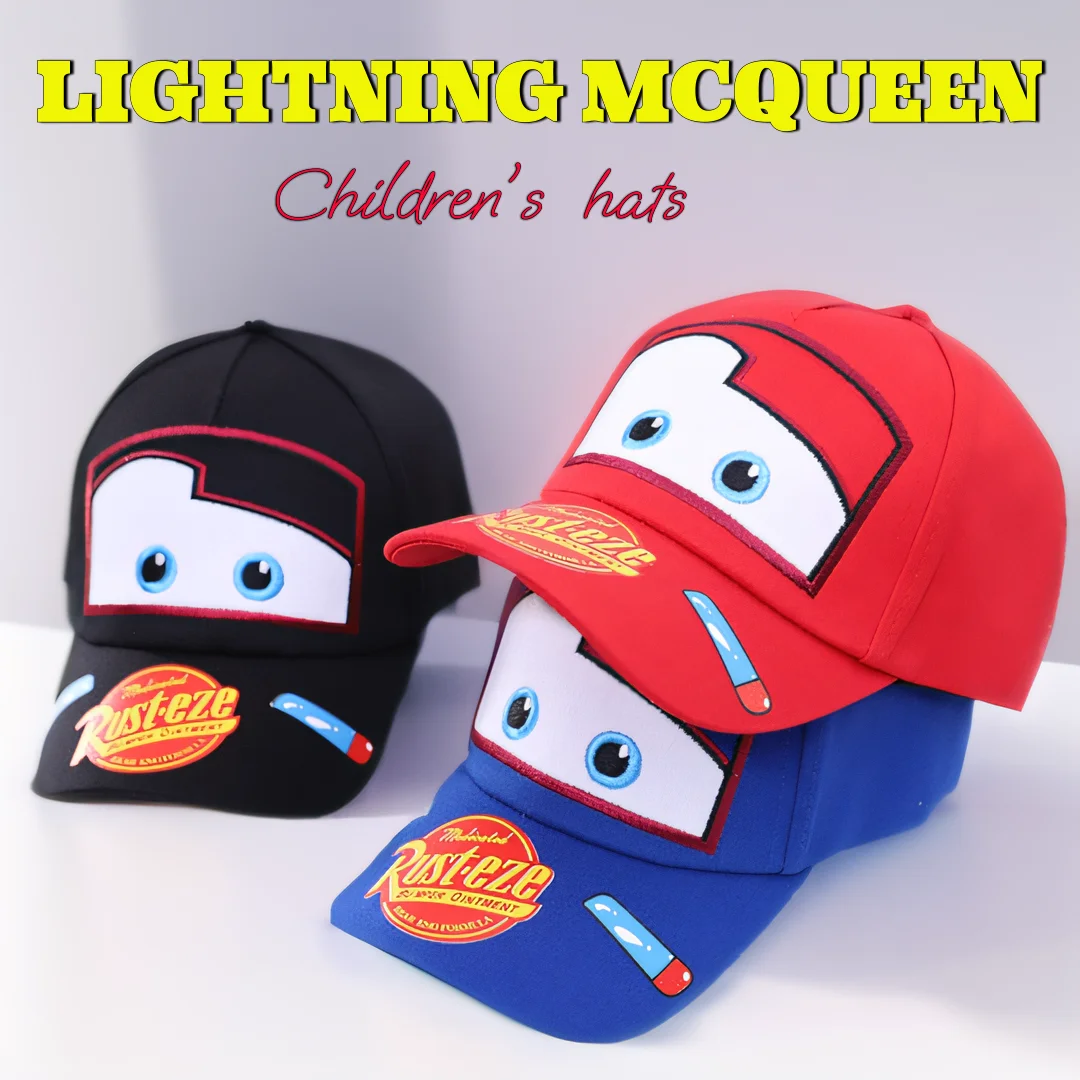 Cartoon anime Aoger Disney Lightning Mcqueen Pixar Outdoor sun protection hat Children\'s duckbill cap Baseball cap Racing cap