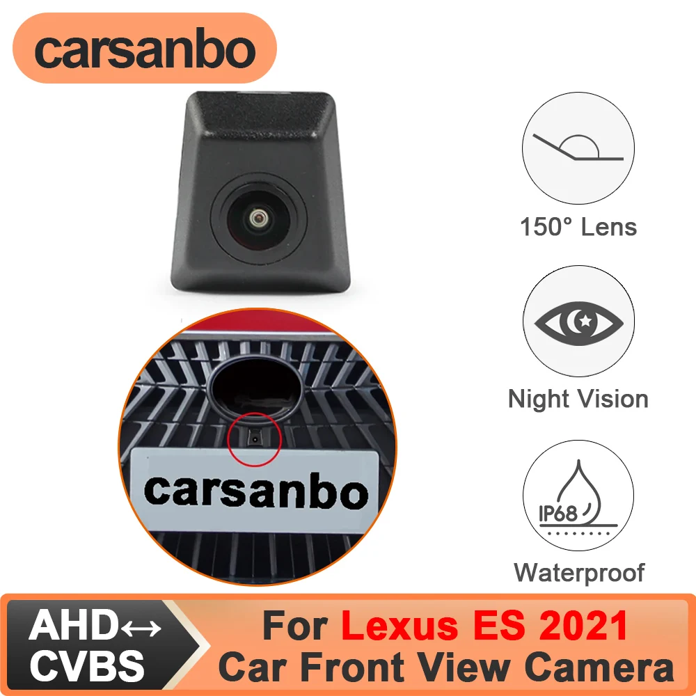 

Carsanbo Fit for Lexus ES 2021 Front View Camera for Car CCD AHD 150° Waterproof Fisheye Lens Night Vision Front Camera Parking
