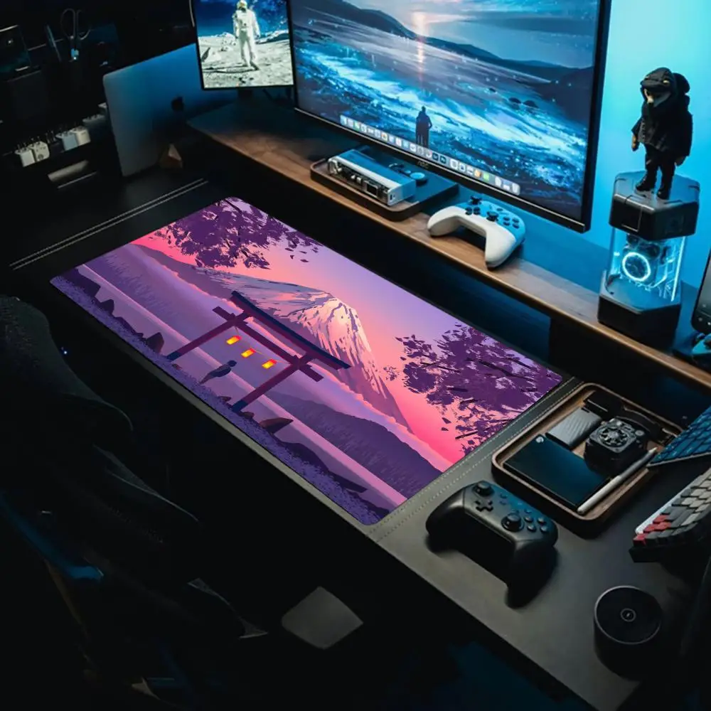 

Ворота Torii и люди спереди Mount Fuji Нескользящий моющийся коврик для мыши с резиновым дном, подходящий для работы, игр и офиса