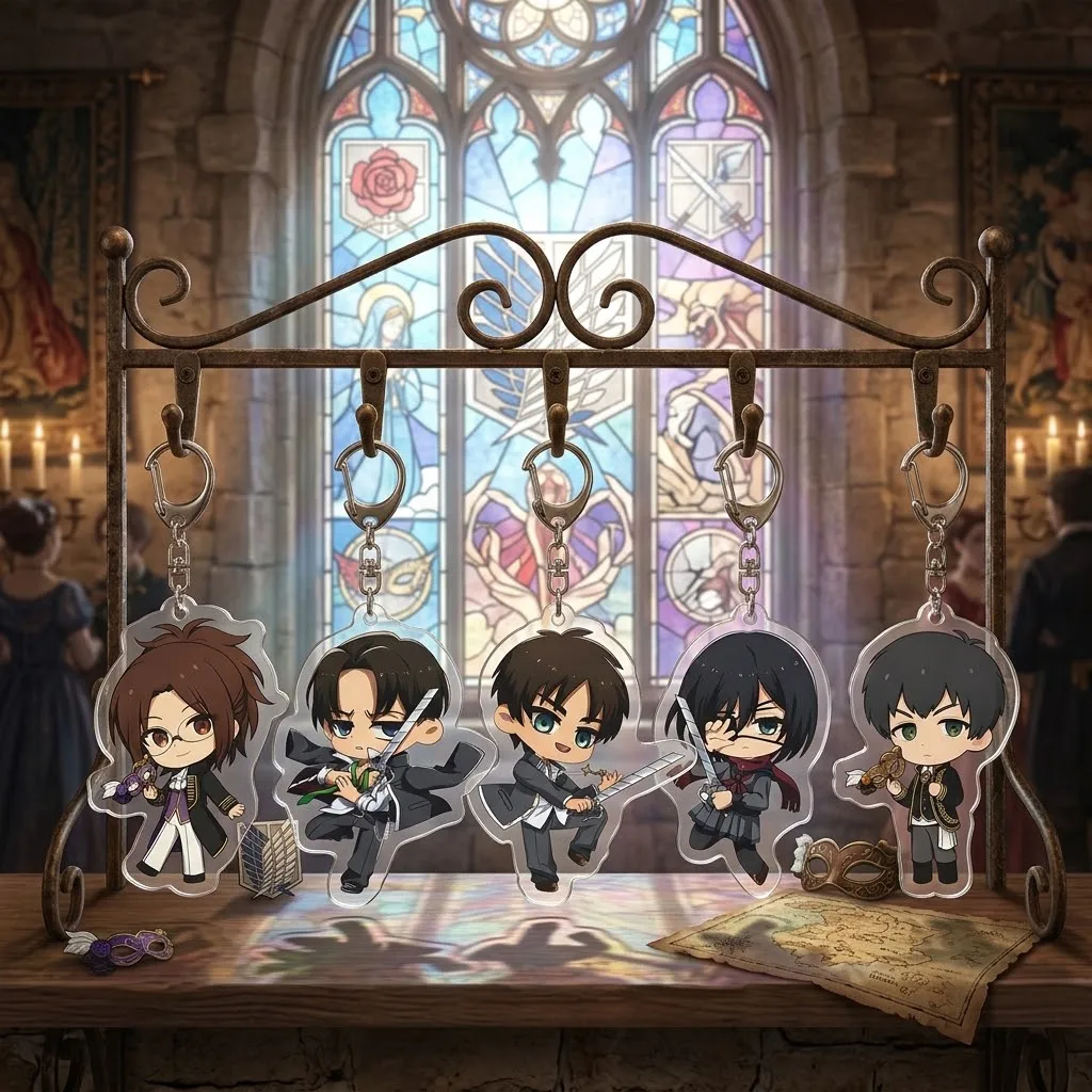Attack on Titan Anime Acrylic Desktop Ornament Collection Model Plate Key Chain Fans Gift