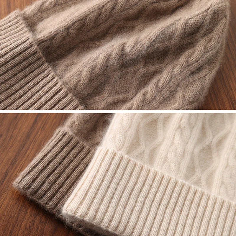 الخريف والشتاء 100% الصوف الخالص خمر الصلبة محبوك قبعة الرجال والنساء هيم قبعة صوف ناعم محبوك الأذن قبعة دافئة يندبروف #4