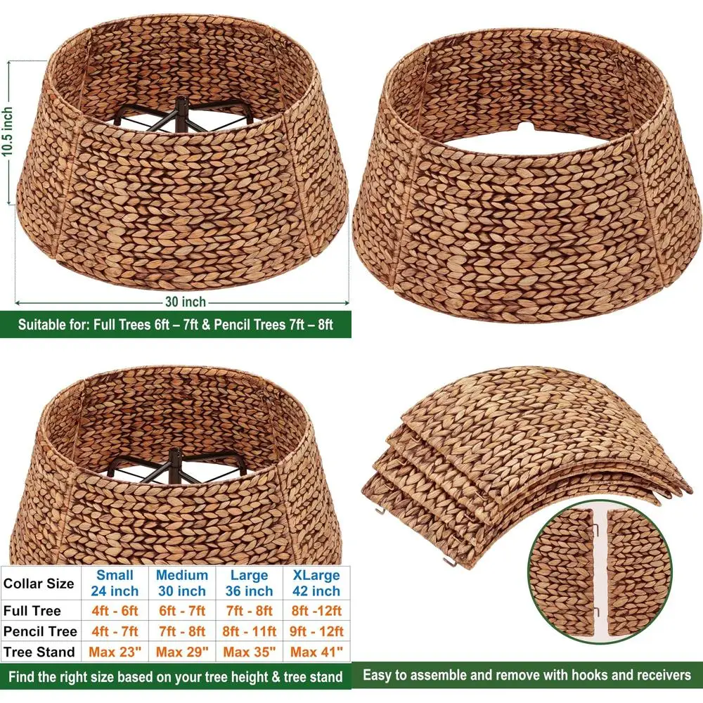 

Brown Wash 30 Inch Wicker Christmas Tree Skirt and Stand Cover