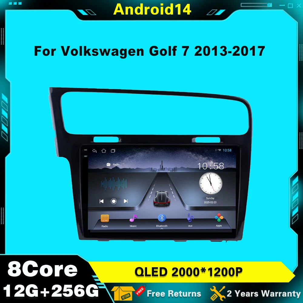

For Volkswagen Golf 7 2013-2017 Car Play NO 2DIN Android 14 Car Play AutoRadio Car Multimediaautoradio GPS wifi NO 2din