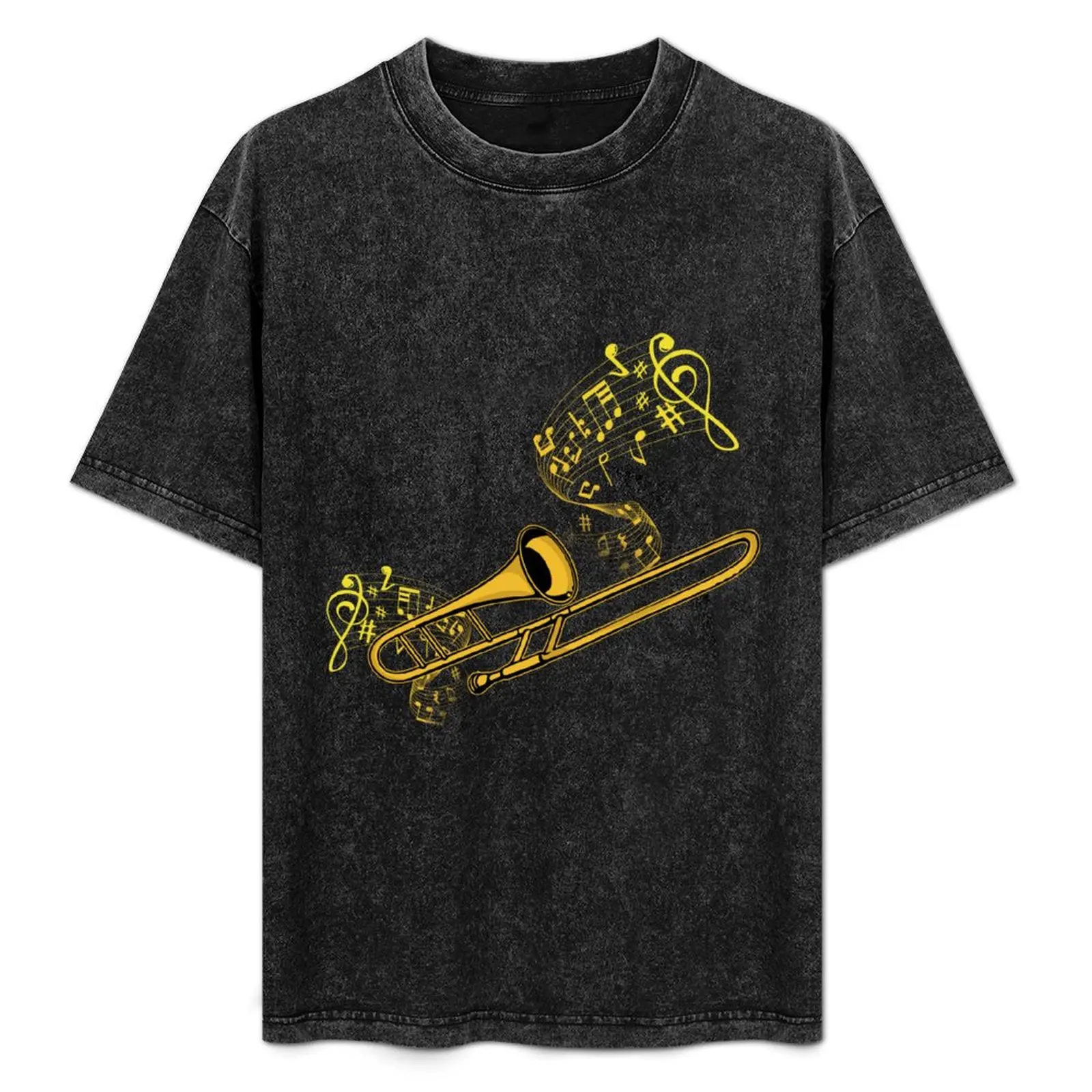 

Trombone Player Brass Music Instrument Big Band Trombone T-Shirt Classic Graphic Short Sleeve Top