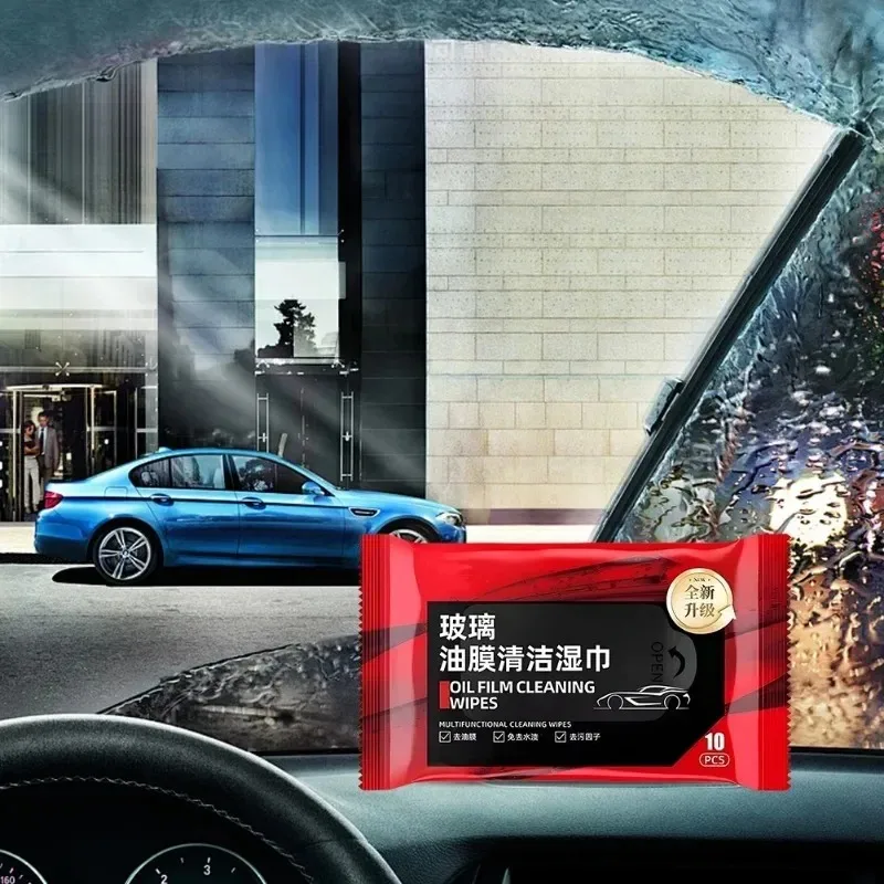 자동차 오일 필름 청소 와이프, 유리 연마 컴파운드 윈드실드 클리너, 자동차 유리 연마, 클리어 윈도우, 자동차 디테일링, 10 개