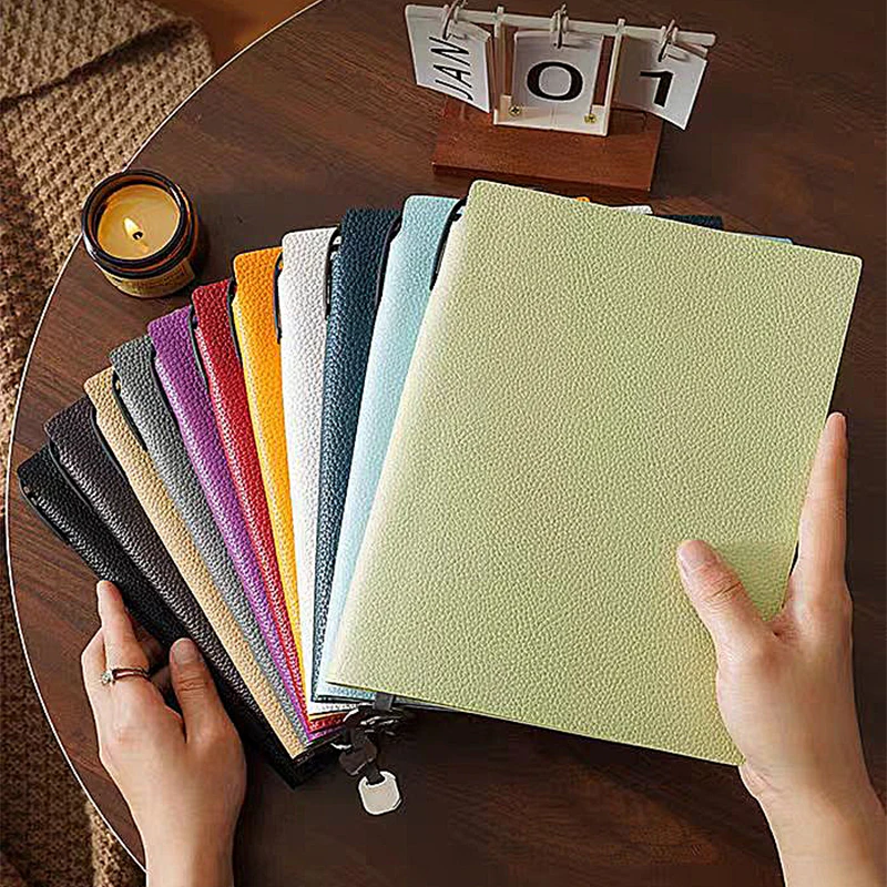 Personalized PU Leather Cover Notebook A5 Luxury Business Office Diary Books With Pen Slot Custom Initials Note Book For Student