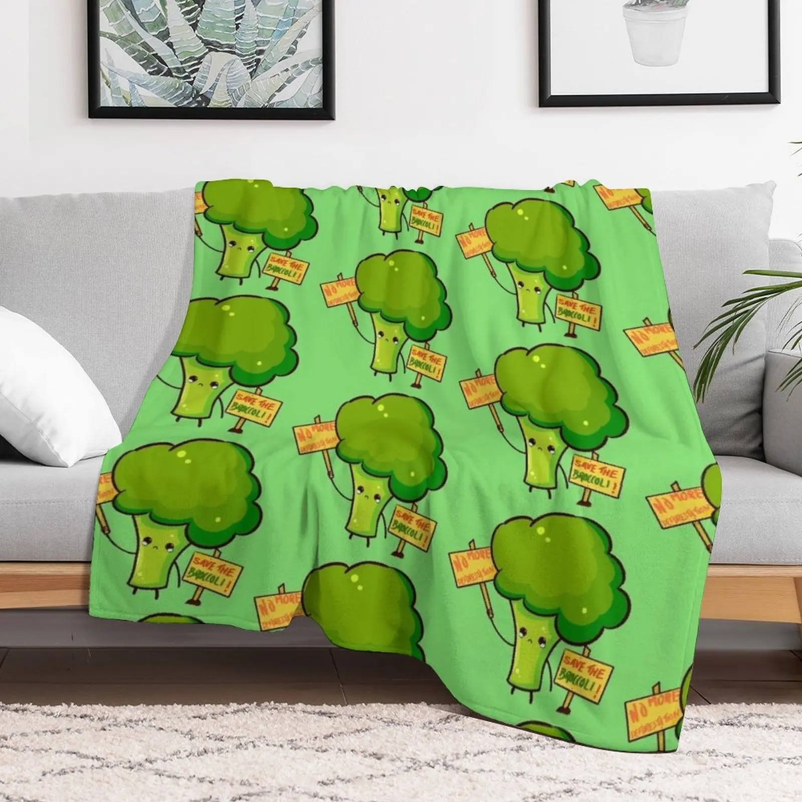 The Green Broccoli Throw Blanket Kid'S Furrys Blankets