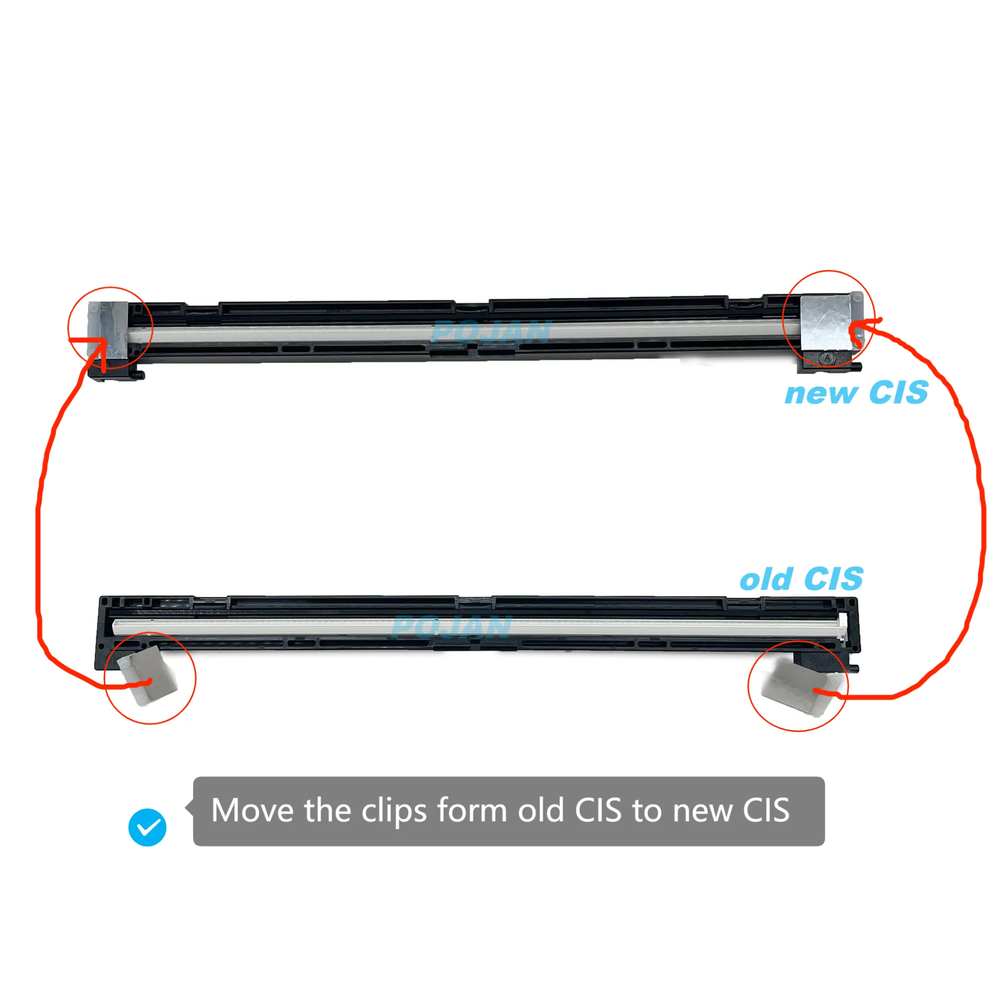 1set 5pcs X CN727-67047 Fit for Designjet T2300 PS Scanner CIS Module 09.02:10 (09.03 04 05 06)Printer Plotter Parts POJAN