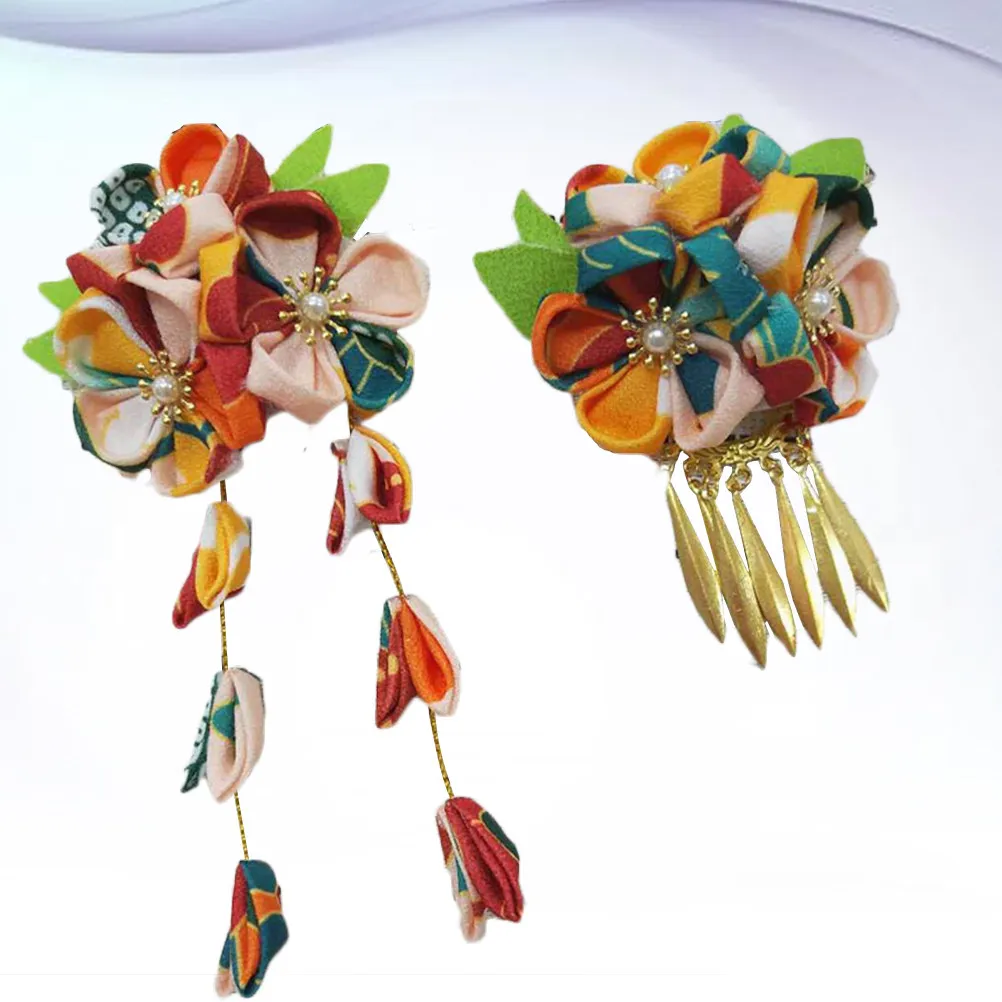 

2Pcs Fine Floral Headband for Ladies Girls Fashion Fabric Headwear Beautiful Flower Hair Decor Elegant Charm Enhancing Bright