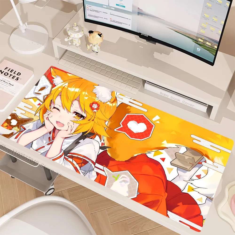 Anime The Helpful Fox Senko-san Mousepad Desk Mat Gaming Accessories Large Gaming Mouse Pad XXL Non-Slip Rubber Game Computer