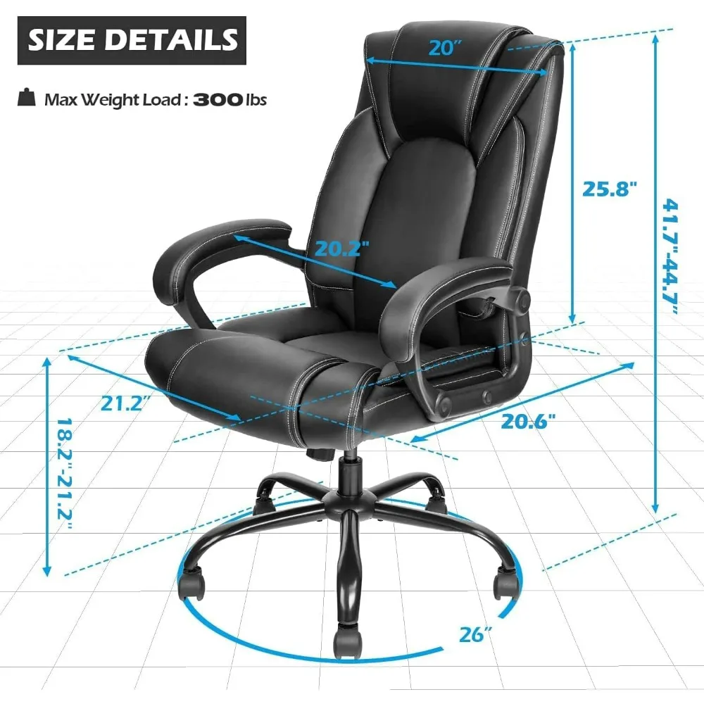Office Chair Executive Office Chair Desk Chair Computer Chair with 5-Year hydrolysis-Resistant Leather Spring Cushion Ergonomic