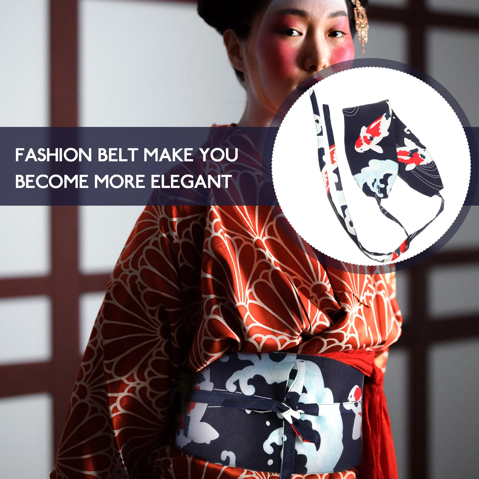 كيمونوس حزام الخصر واسعة خمر النمط الياباني قابل للتعديل التفاف ل يوكاتا رداء النساء الملابس ديكور لينة شرابة التعادل #2