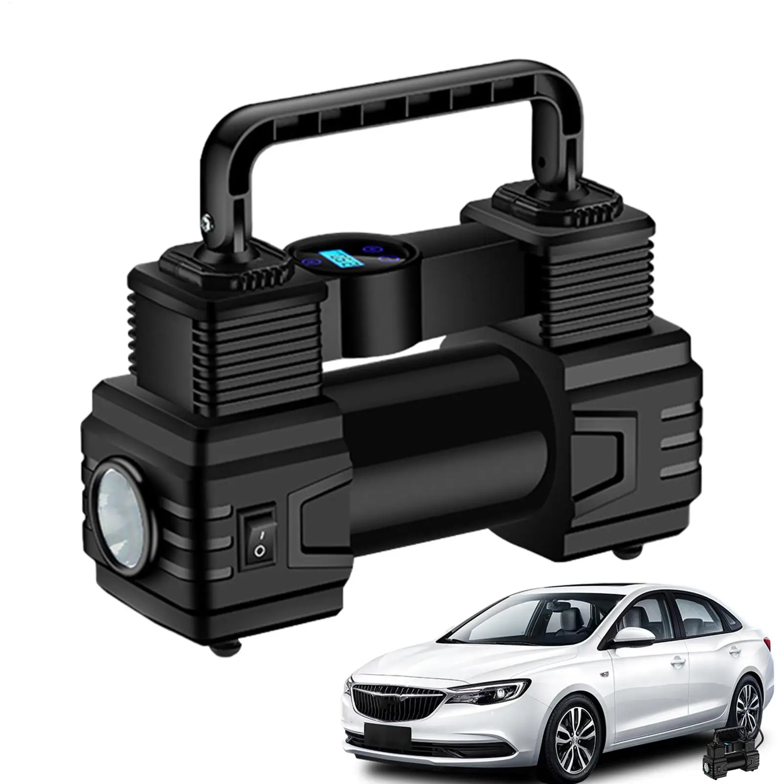 

Портативный воздушный компрессор для накачивания шин, портативный светодиодный насос для накачивания шин, цифровой футбольный воздушный насос для автомобильного велосипеда, автофургона