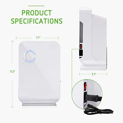 Corner Fit Low Profile Mini Silent Damp Dryer Timing Humidity Control Portable Mildew Absorber Small Bedroom Wardrobe Bathroom view 3