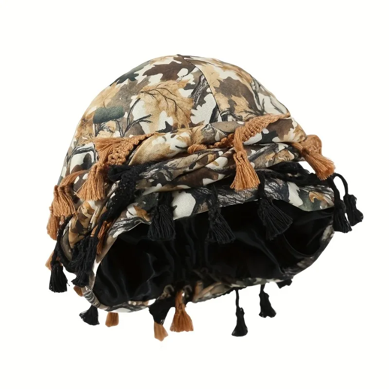 

Men's Vintage Turban Hat with Tassel Decor, Retro Stylish Head Wrap for Male, Cool and Handsome Headwear for Daily Wear