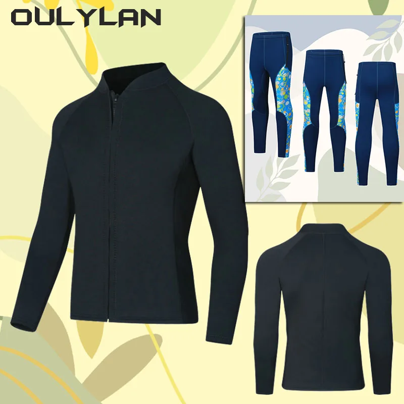 Oulylan 3MM Wetsuit for Women Men Split Diving Jacket Long Sleeve Snorkeling Pants Male Surfing  Fishing Thermal Swimwear